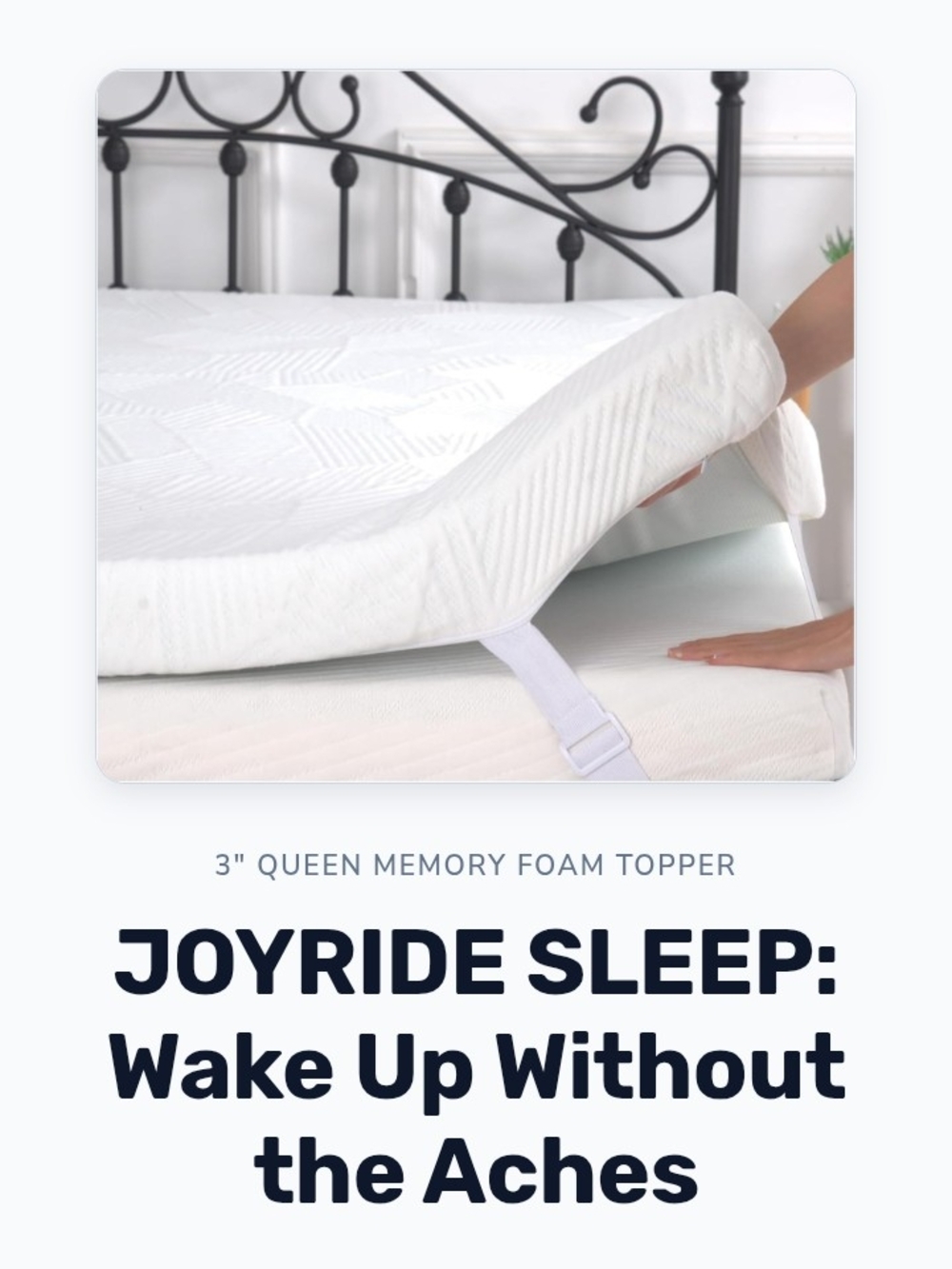 3" Queen Hybrid Gel Infused Memory Foam Mattress Topper - White